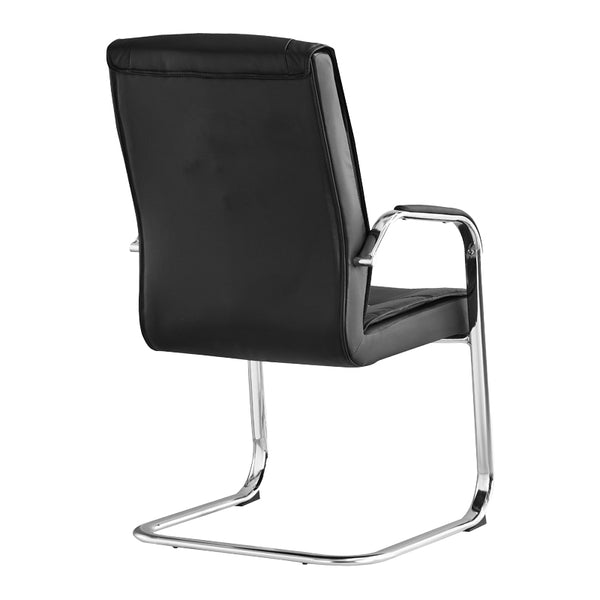 Scaun stivuitor pentru oaspeti Nioze picior negru pu-crom, 57x50x95 cm