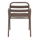 Scaun exterior Sussie, metal si aluminiu, 45x62x76 cm - Maro