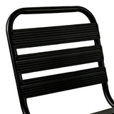 Scaun Sussie stack metal negru cu lamele din aluminiu, 45x62x76 cm