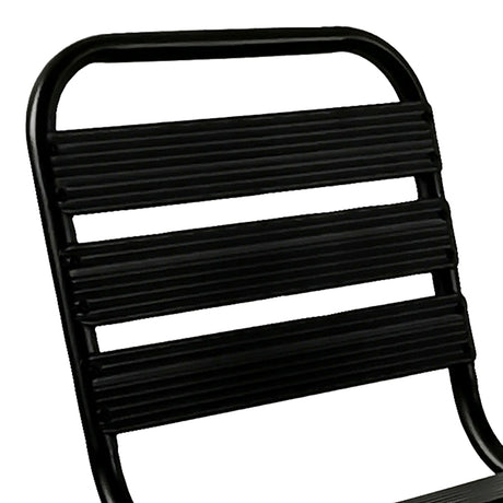 Scaun Sussie stack metal negru cu lamele din aluminiu, 45x62x76 cm
