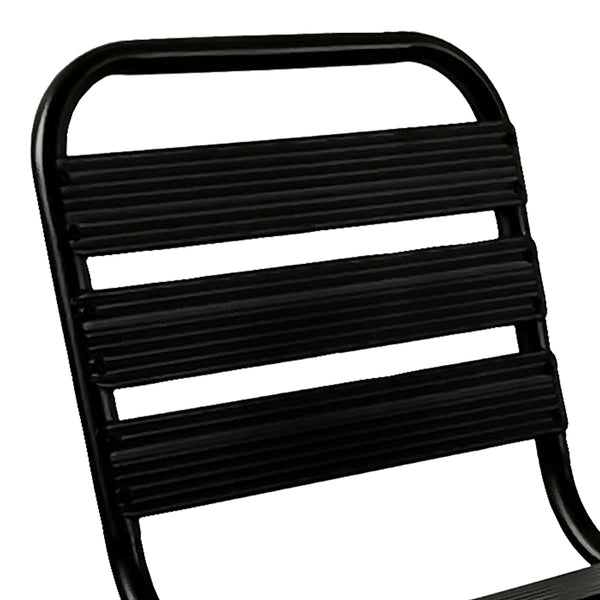 Scaun Sussie stack metal negru cu lamele din aluminiu, 45x62x76 cm
