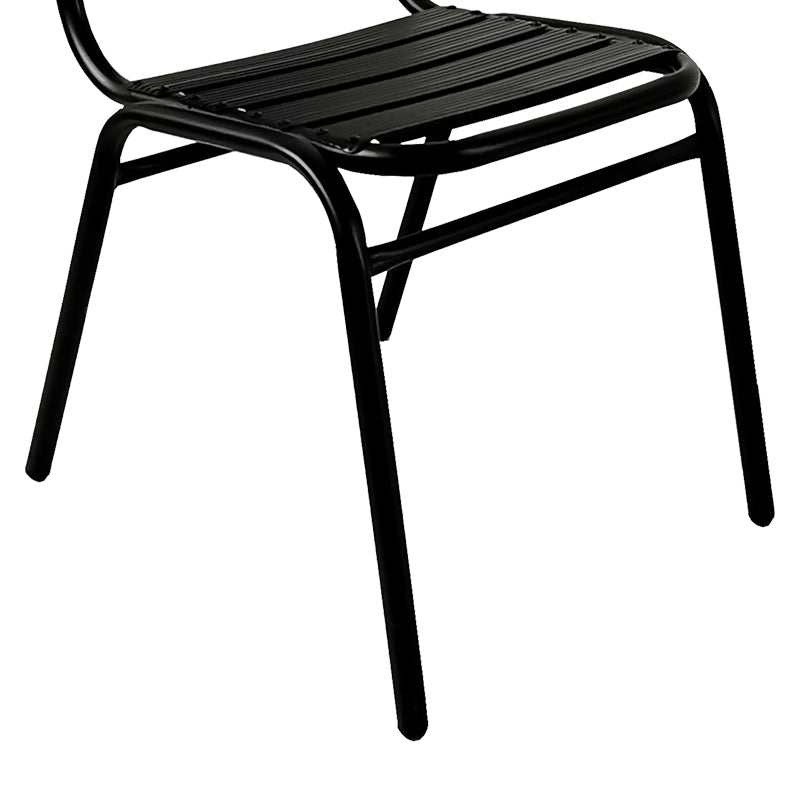 Scaun Sussie stack metal negru cu lamele din aluminiu, 45x62x76 cm
