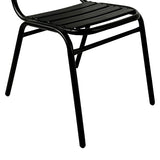 Scaun Sussie stack metal negru cu lamele din aluminiu, 45x62x76 cm