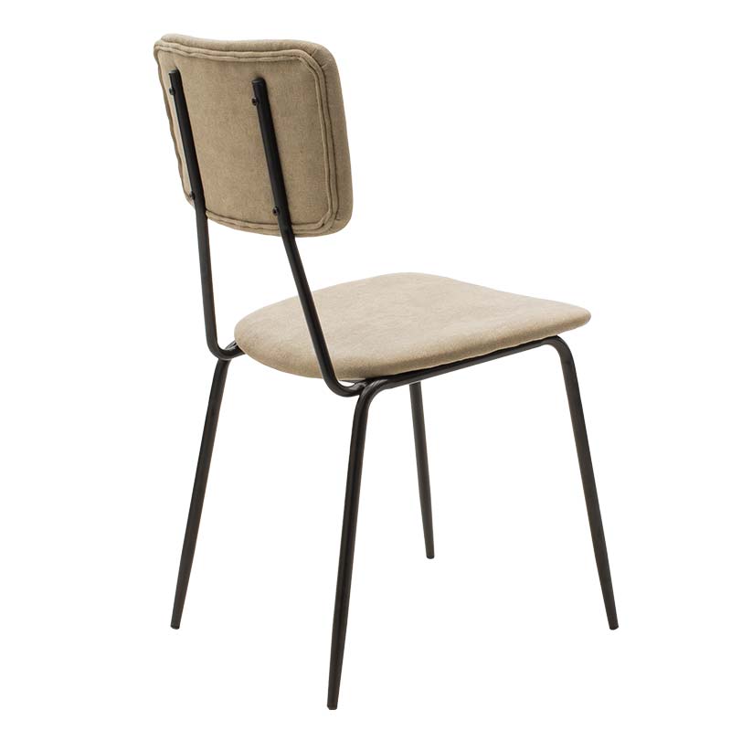 Scaun Tania, stofa si metal, 43x53x84 cm - Bej