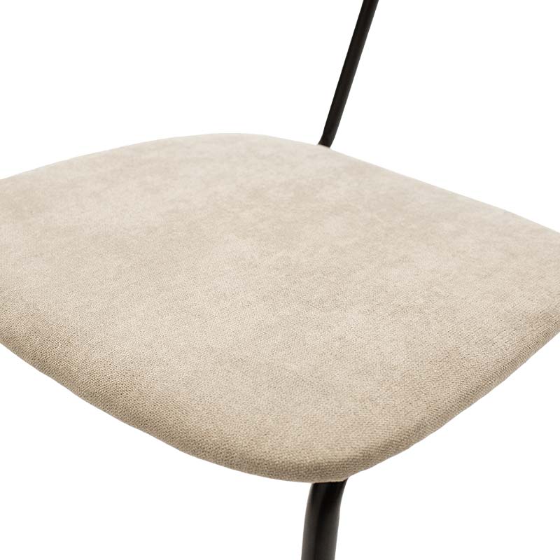 Scaun Tania, stofa si metal, 43x53x84 cm - Bej