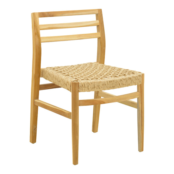 Scaun Tuga, lemn teak, împletitură PE, Natur, 50x58x86 cm