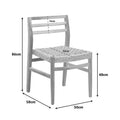 Scaun Tuga, lemn teak, împletitură PE, Natur, 50x58x86 cm, imagine suplimentara