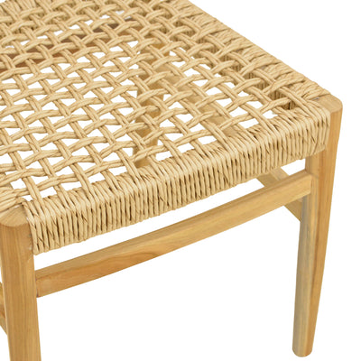 Scaun Tuga, lemn teak, împletitură PE, Natur, 50x58x86 cm, foto produs 8