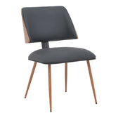 Scaun Ubane, negru pu-nuc 53x62x85 cm