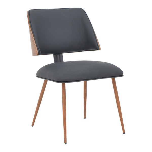 Scaun Ubane, negru pu-nuc, 53x62x85 cm