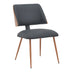 Scaun Ubane, negru pu-nuc 53x62x85 cm