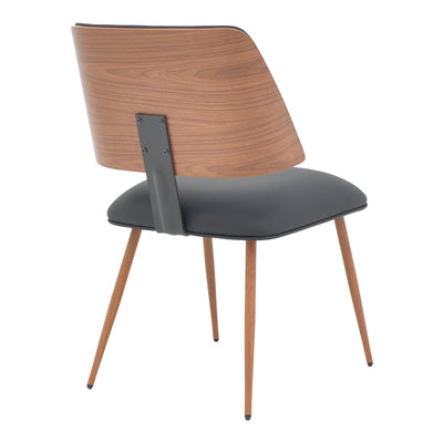 Scaun Ubane, negru pu-nuc, 53x62x85 cm, imagine suplimentara