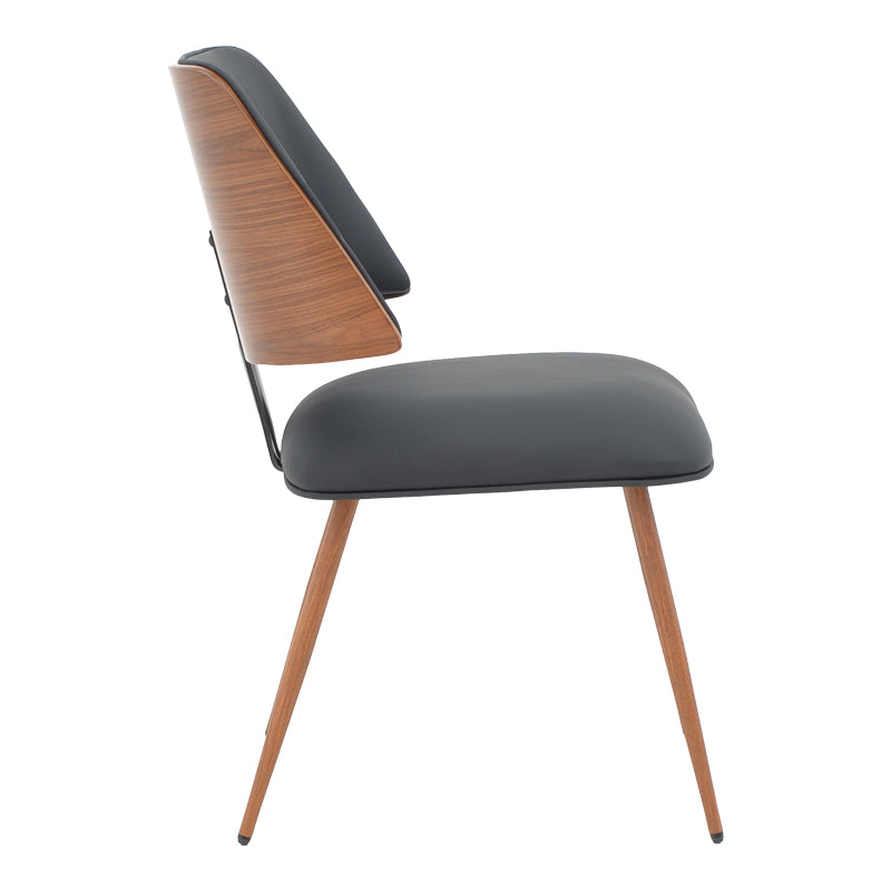Scaun Ubane, negru pu-nuc, 53x62x85 cm, detaliu produs