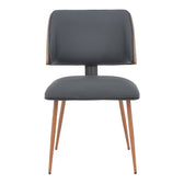 Scaun Ubane, negru pu-nuc, 53x62x85 cm, perspectiva suplimentara