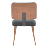 Scaun Ubane, negru pu-nuc, 53x62x85 cm