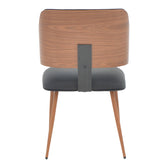 Scaun Ubane, negru pu-nuc, 53x62x85 cm, foto produs