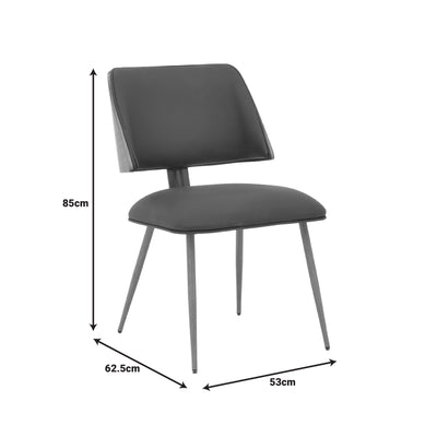 Scaun Ubane, negru pu-nuc, 53x62x85 cm, foto produs 9