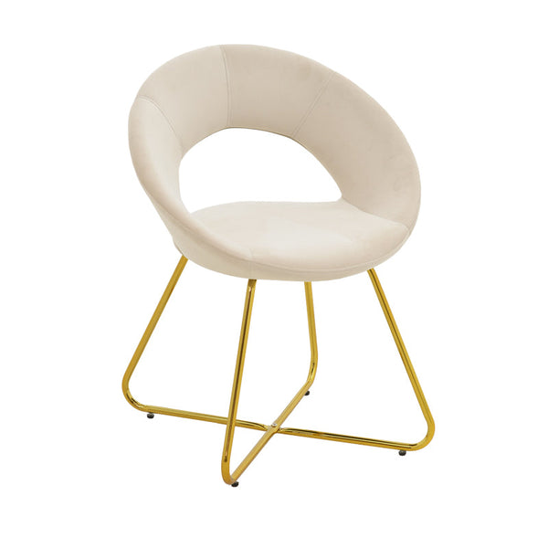 Scaun Valentina, catifea si metal, 65x60x82 cm