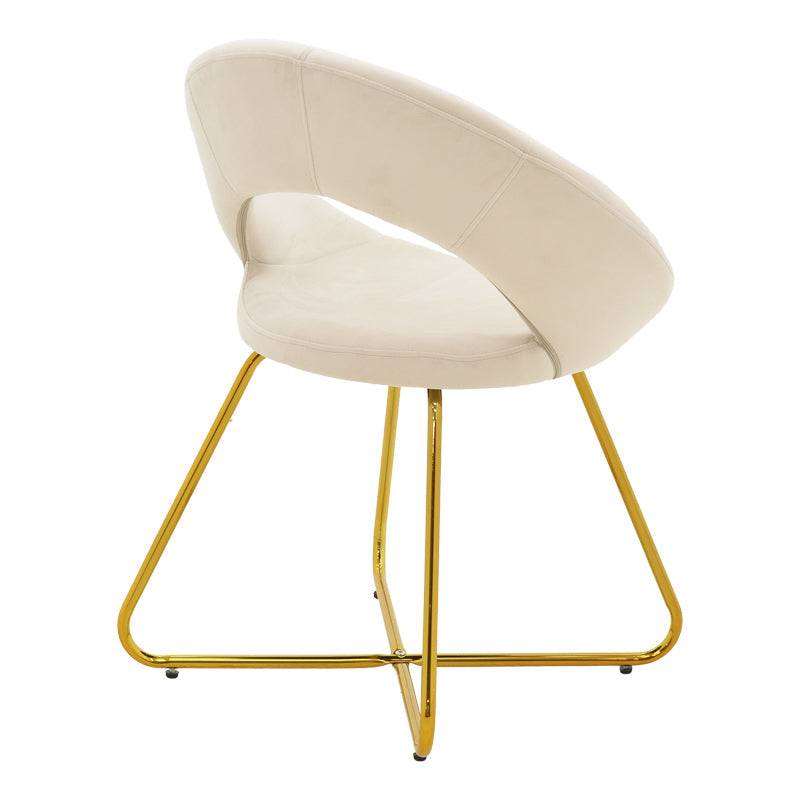 Scaun Valentina, catifea si metal, 65x60x82 cm - Bej