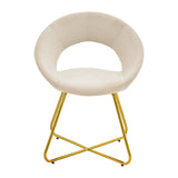 Scaun Valentina, catifea si metal, 65x60x82 cm - Bej
