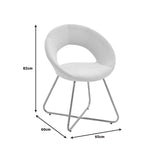 Scaun Valentina, catifea si metal, 65x60x82 cm - Bej