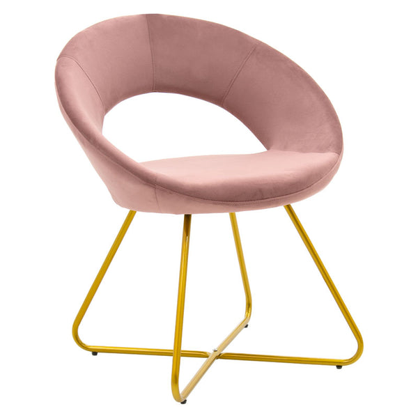 Scaun Valentina, catifea si metal, 65x60x82 cm
