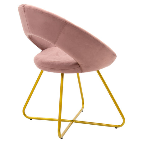 Scaun Valentina metal auriu cu catifea mar putred, 65x60x82 cm