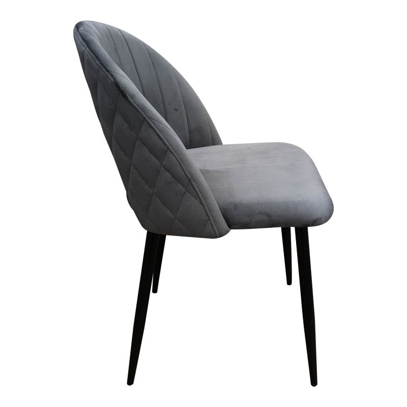 Scaun Velur Antacit Lovingo, Picioare metal Negru, Velur, 50x47x85 cm