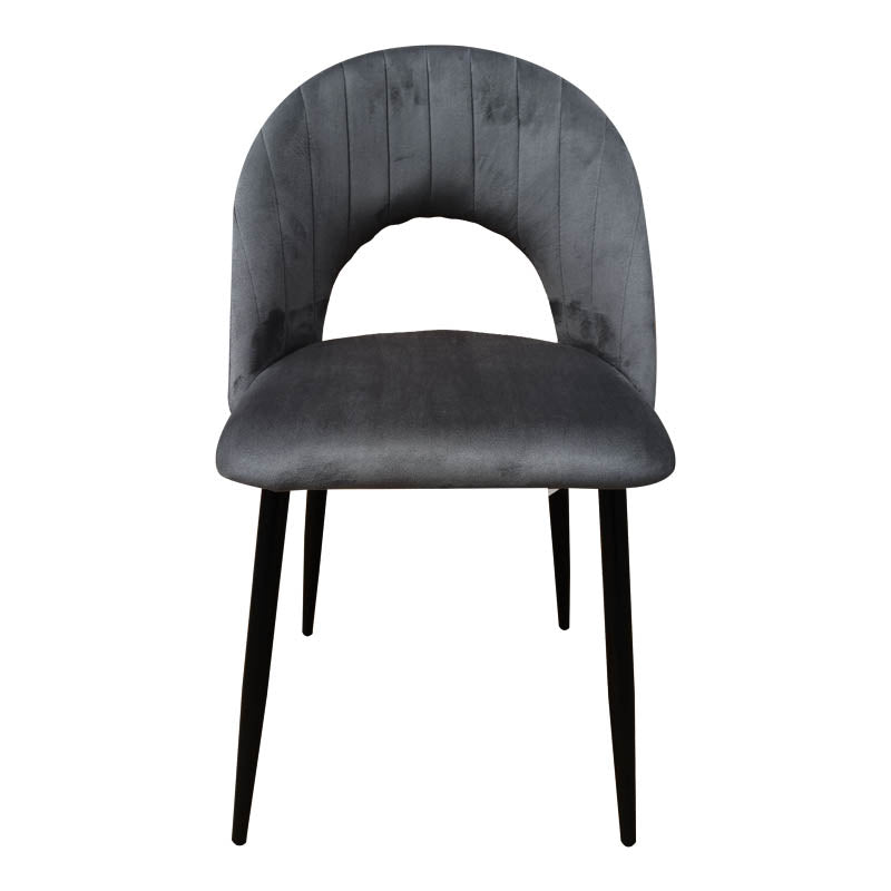 Scaun Velur Antacit Lovingo, Picioare metal Negru, Velur, 50x47x85 cm