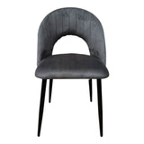 Scaun Velur Antacit Lovingo, Picioare metal Negru, Velur, 50x47x85 cm
