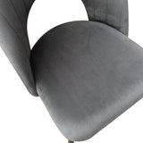 Scaun Velur Antacit Lovingo, Picioare metal Negru, Velur, 50x47x85 cm