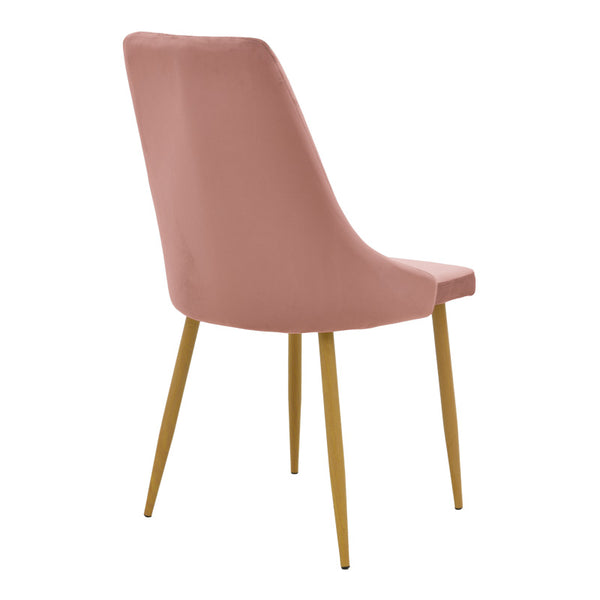Scaun velur Azori, metal/Velur, Roz, 49x55x85 cm