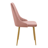 Scaun velur Azori, metal/Velur, Roz, 49x55x85 cm, detaliu produs