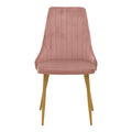 Scaun velur Azori, metal/Velur, Roz, 49x55x85 cm, perspectiva suplimentara