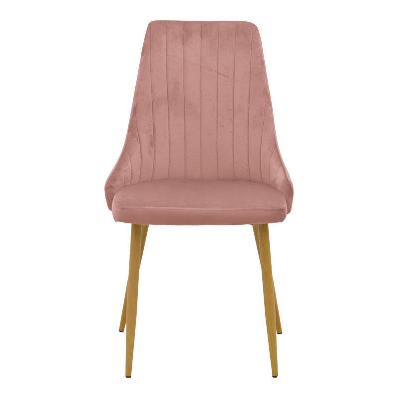 Scaun velur Azori, metal/Velur, Roz, 49x55x85 cm
