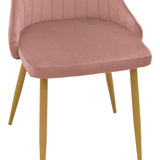 Scaun velur Azori, metal/Velur, Roz, 49x55x85 cm