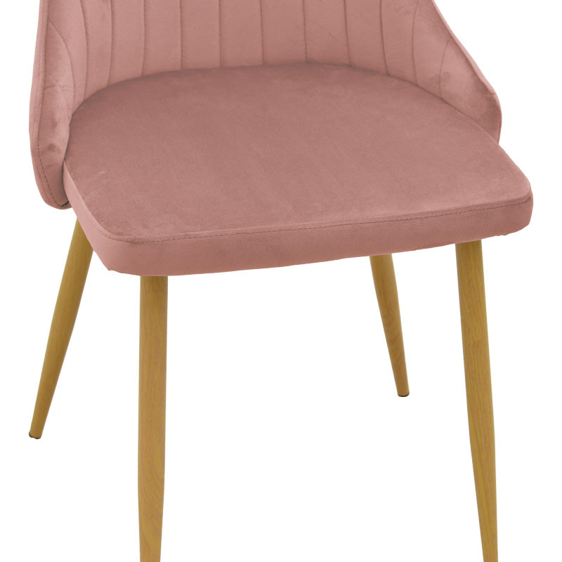 Scaun velur Azori, metal/Velur, Roz, 49x55x85 cm, foto produs 7