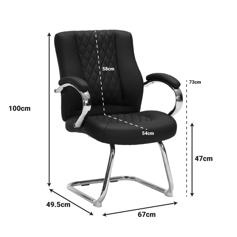 Scaun Visitor chair Thiodore, Negru, 67x50x100 cm, imagine produs 5