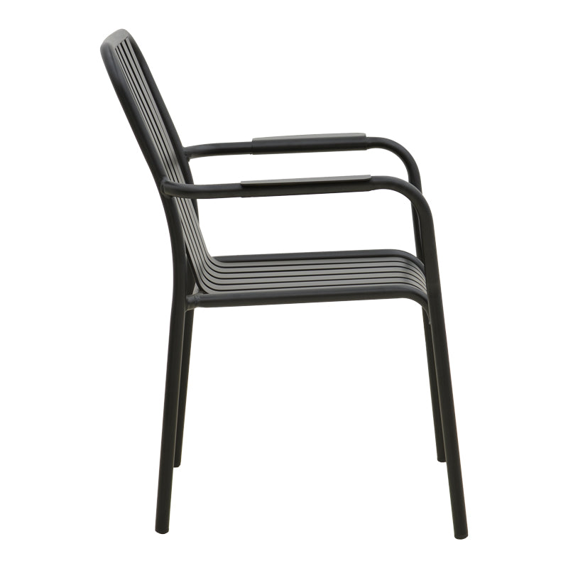 Scaun de exterior Vista stivuibil, aluminiu, Antracit, 62x60x84 cm - Negru