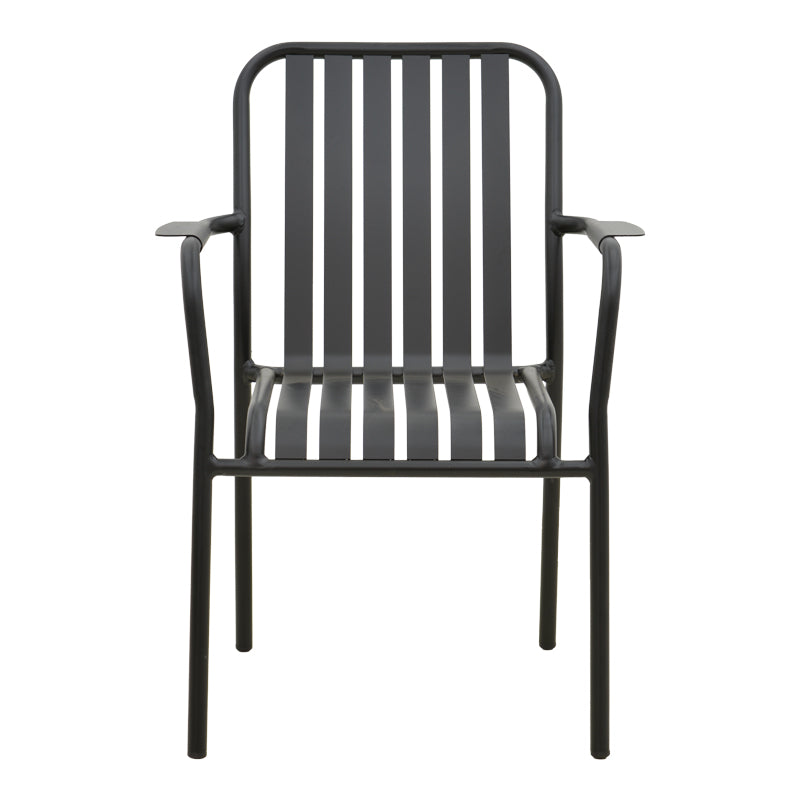 Scaun de exterior Vista stivuibil, aluminiu, Antracit, 62x60x84 cm - Negru