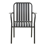 Scaun de exterior Vista stivuibil, aluminiu, Antracit, 62x60x84 cm - Negru