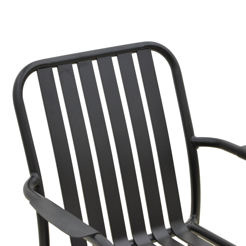 Scaun de exterior Vista stivuibil, aluminiu, Antracit, 62x60x84 cm - Negru