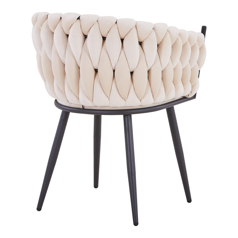 Scaun Vivian catifea, Diverse culori, 61x55x80 cm - Bej