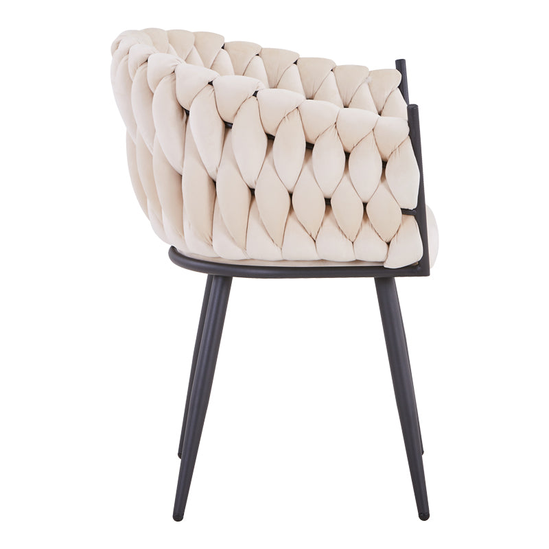 Scaun Vivian catifea, Diverse culori, 61x55x80 cm - Bej
