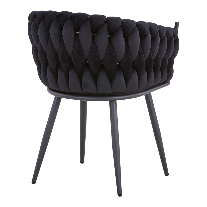 Scaun Vivian catifea, Diverse culori, 61x55x80 cm - Negru