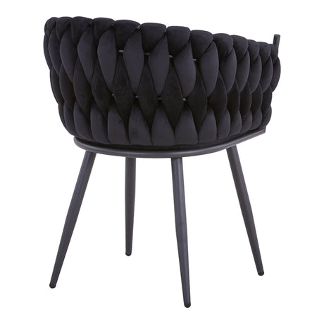 Scaun Vivian negru catifea, 61x55x80 cm