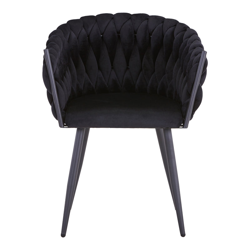 Scaun Vivian catifea, Diverse culori, 61x55x80 cm - Negru