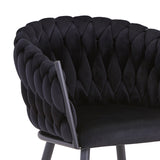 Scaun Vivian catifea, Diverse culori, 61x55x80 cm - Negru