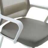 Scaun vizitator Palma, mesh, 46x52x94 cm - Alb-Gri