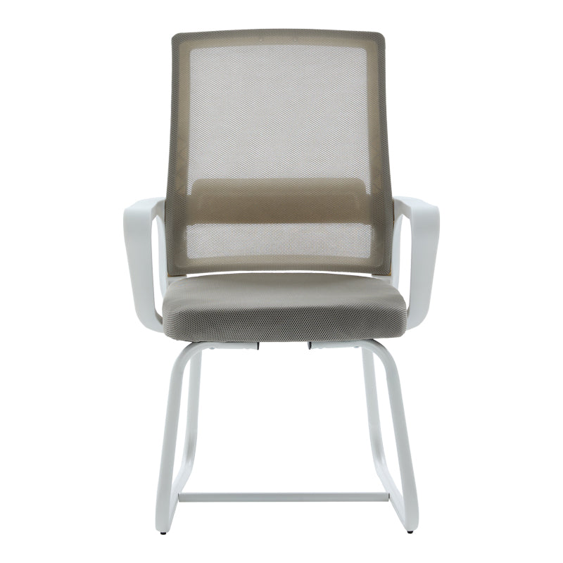 Scaun vizitator Palma, mesh, 46x52x94 cm - Alb-Gri